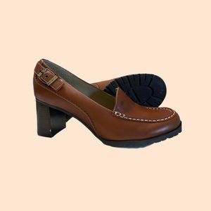 Vintage Tommy Hilfiger Women’s Size 10 Leather Loafer Block Heel 1990’s …